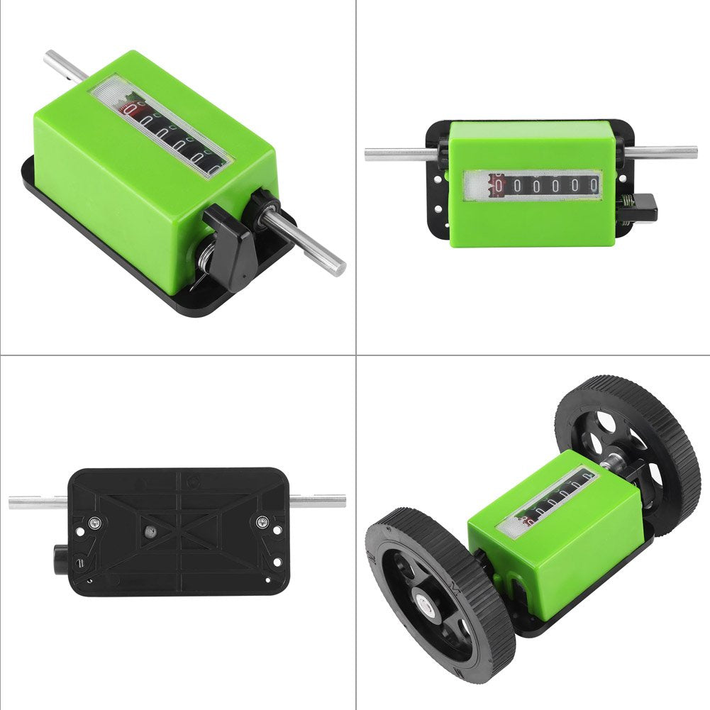 DEWIN Meterzähler, 1pc Mechanischer Längenzähler Meterzähler Rollendes Rad(Grün)