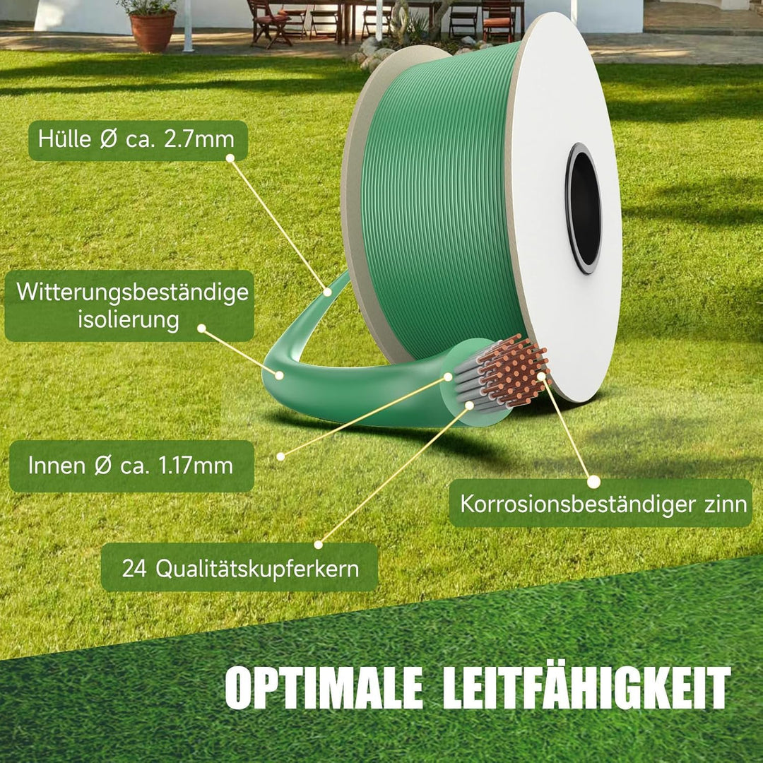 HAUSPROFI 250m Begrenzungskabel Mähroboter Set mit 750 Haken & 20 Verbindern, Ø2.7mm Begrenzungsdrah