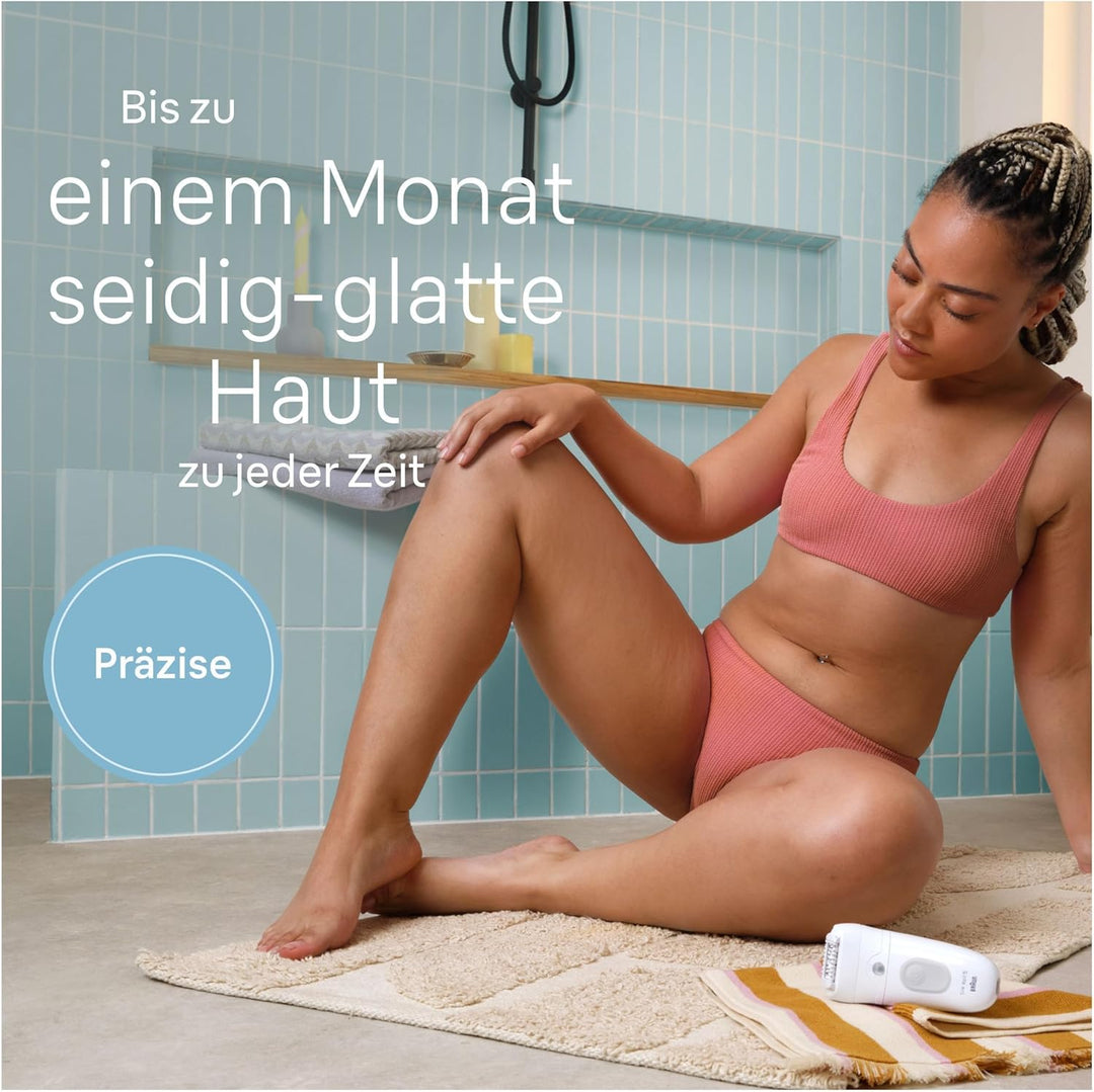 Braun Silk-épil 5, Epilierer Damen / Haarentferner für langanhaltende Haarentfernung, 5-251, Weiss/G