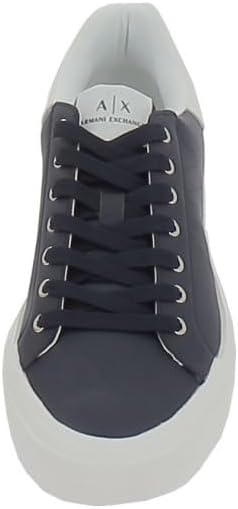 Emporio Armani Herren Side Polka-dot Logo, Back Color Insert, Low Top Sneaker, Blau