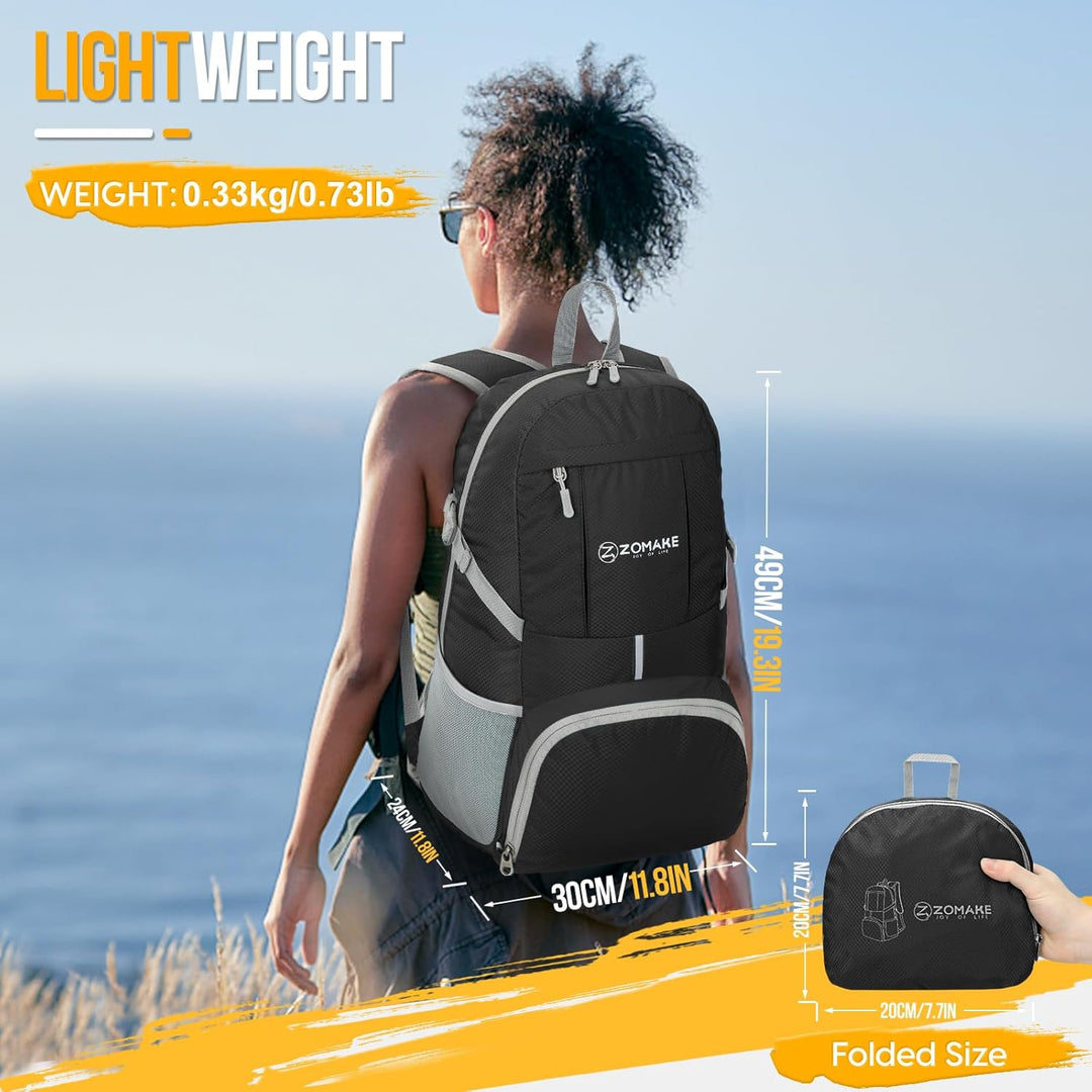 ZOMAKE 35 L Leicht Faltbarer Rucksack Packbare Backpacks, Kleiner Rucksäcke Wanderrucksack Wasserdic