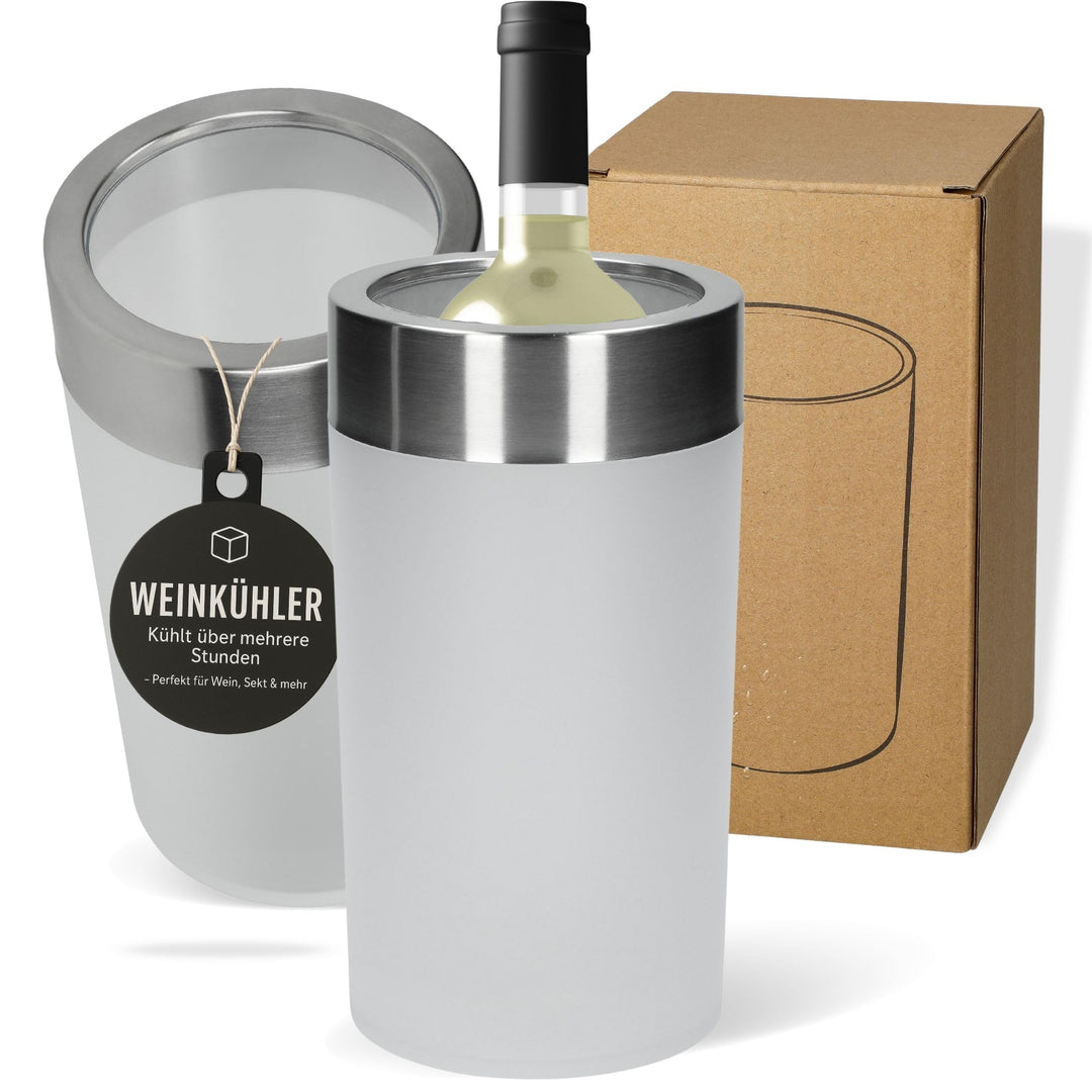 Flaschenkühler Ø 13 cm 'Ono' doppelwandig isoliert - moderner Weinkühler für Wein & Sekt - eleganter