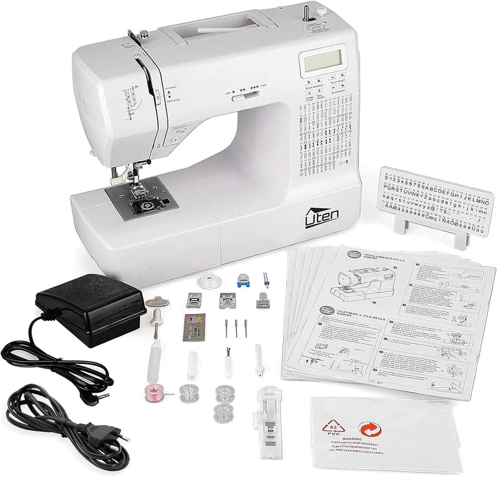 Uten Nähmaschine Elektronisch Freiarm mit 200 Stiche, Für Profi Anfänger DIY Begeister Sewing Machin
