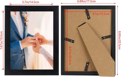 Giftgarden 7 Stück Bilderrahmen Set 15x20 CM für 20x15 CM Fotos und Bilder, Schwarze Fotorahmen Coll