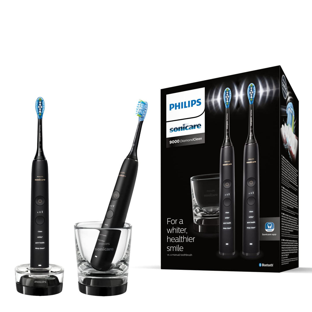 Philips Sonicare DiamondClean 9000 Sonic Elektrische Zahnbürste mit App (Modell HX9914/54), Schwarz