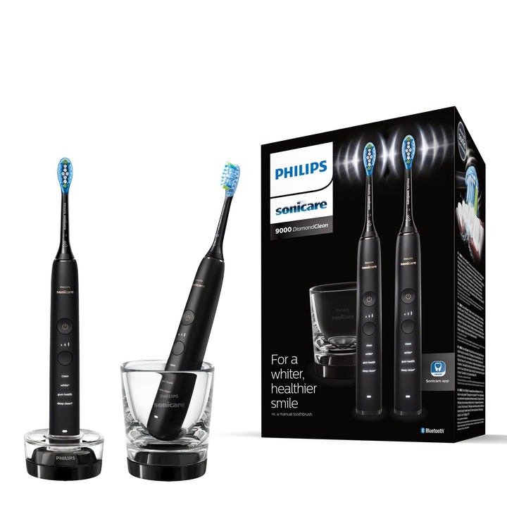 Philips Sonicare DiamondClean 9000 Sonic Elektrische Zahnbürste mit App (Modell HX9914/54), Schwarz