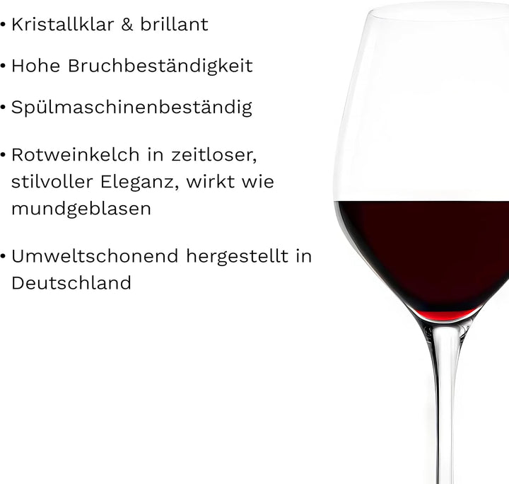 Stölzle Lausitz Rotweingläser Exquisit 480ml I Rotweingläser 6er Set I Weingläser spülmaschinenfest