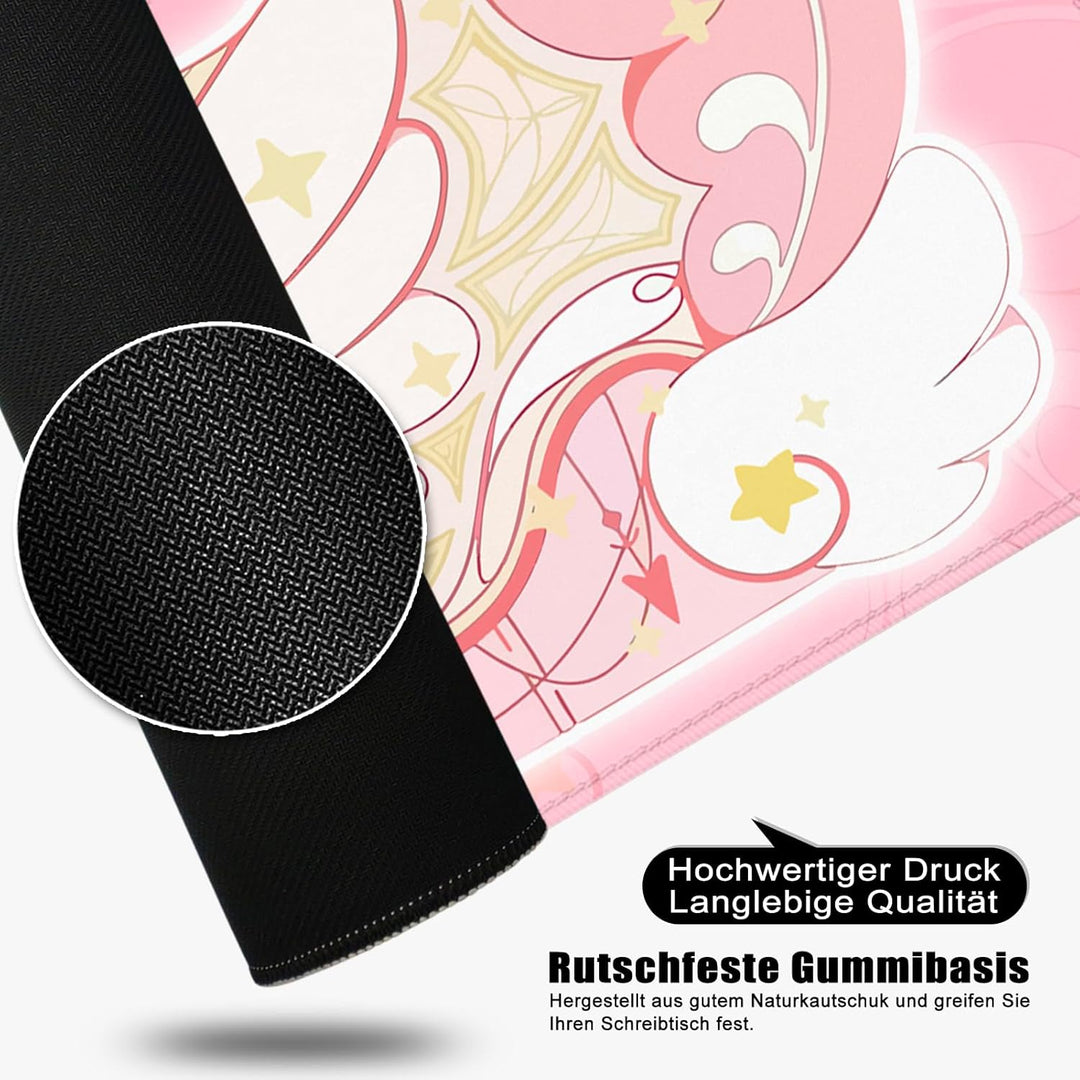 Mauspad Rosa Schreibtischunterlage Süss. 80x30cm Mousepad XL Gross Mauspad Kawai, Computer PC Tastat