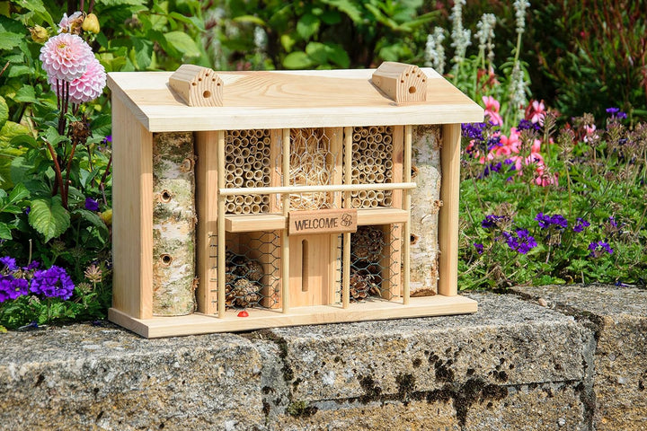 dobar® green label 22390FSCe Grosses Insektenhotel "Alabama"- Nisthilfe für Wildbienen & Insekten -