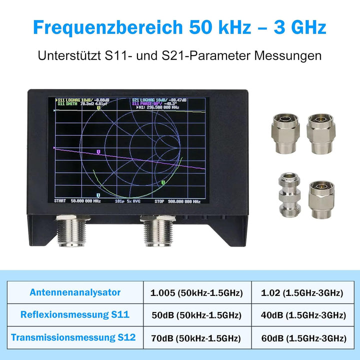AURSINC NanoVNA Vektor-Analyzer 10 kHz-1,5 GHz HW V3.5 HF VHF UHF Antennenanalyse, S-Parametermessun