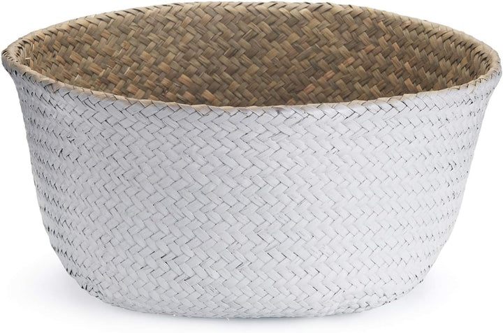 DOKOT Seegras Korb Blumentopf Naturkorb Gewebt Wäschekorb Mit Griff für Pflanze Spielzeug Aufbewahru