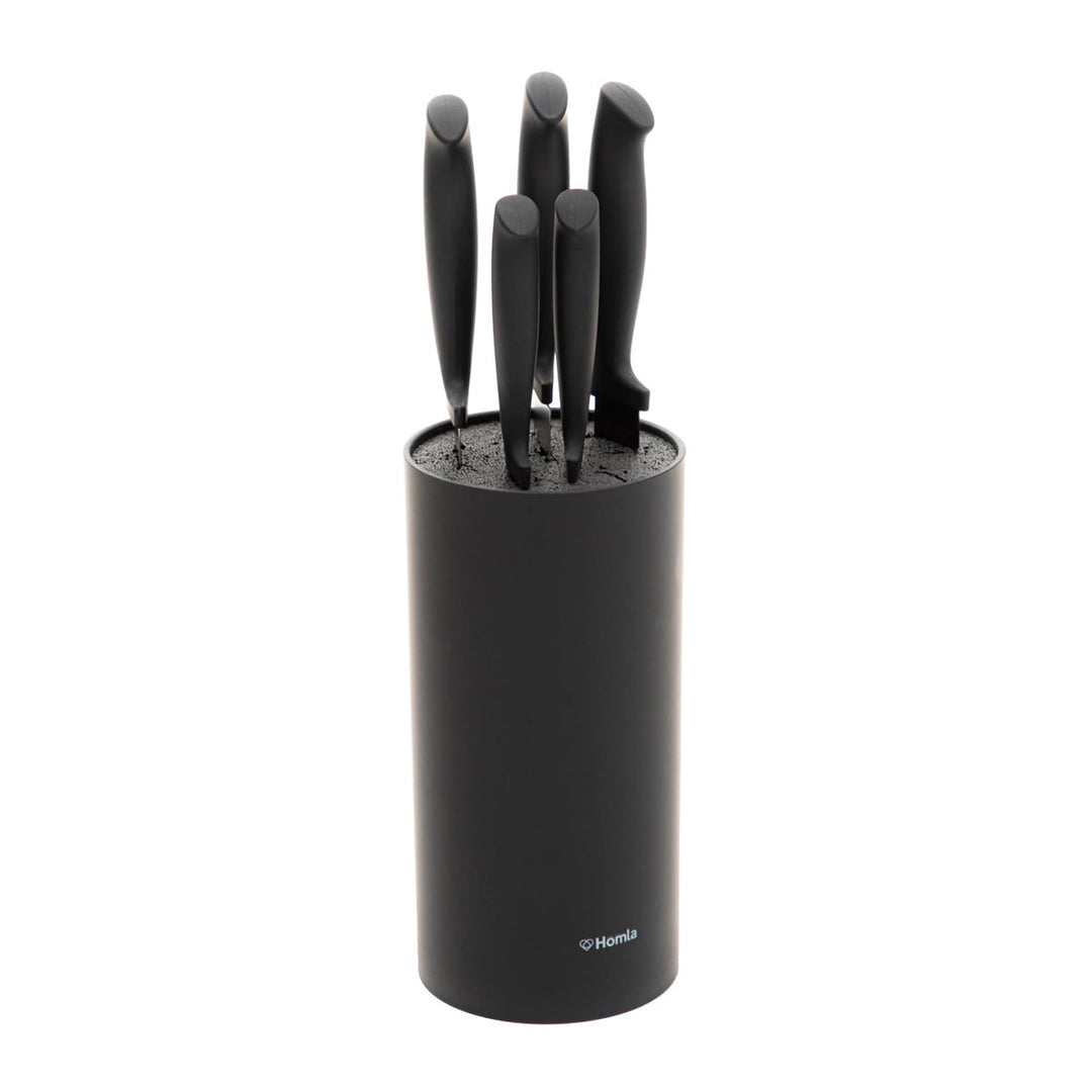 HOMLA Coxa Messerset von 6 - Klinge aus Rostfreiem Stahl - 6 Messer und Aufbewahrungsblock - Ergonom