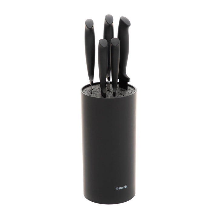 HOMLA Coxa Messerset von 6 - Klinge aus Rostfreiem Stahl - 6 Messer und Aufbewahrungsblock - Ergonom