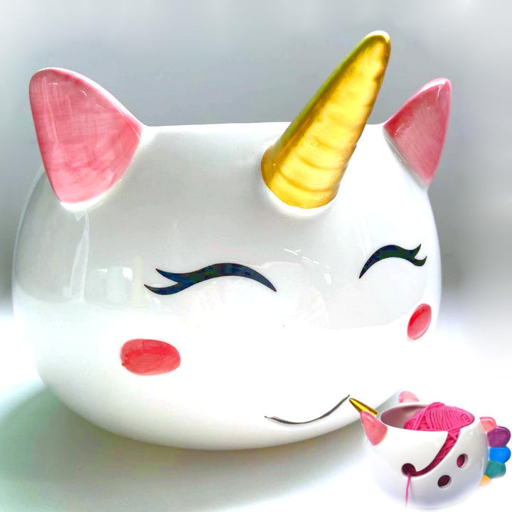 Einhorn-Garnschale zum Stricken – Keramik-Strickschale, extra gross, 21,6 cm, Keramik-Garnschale, Hä