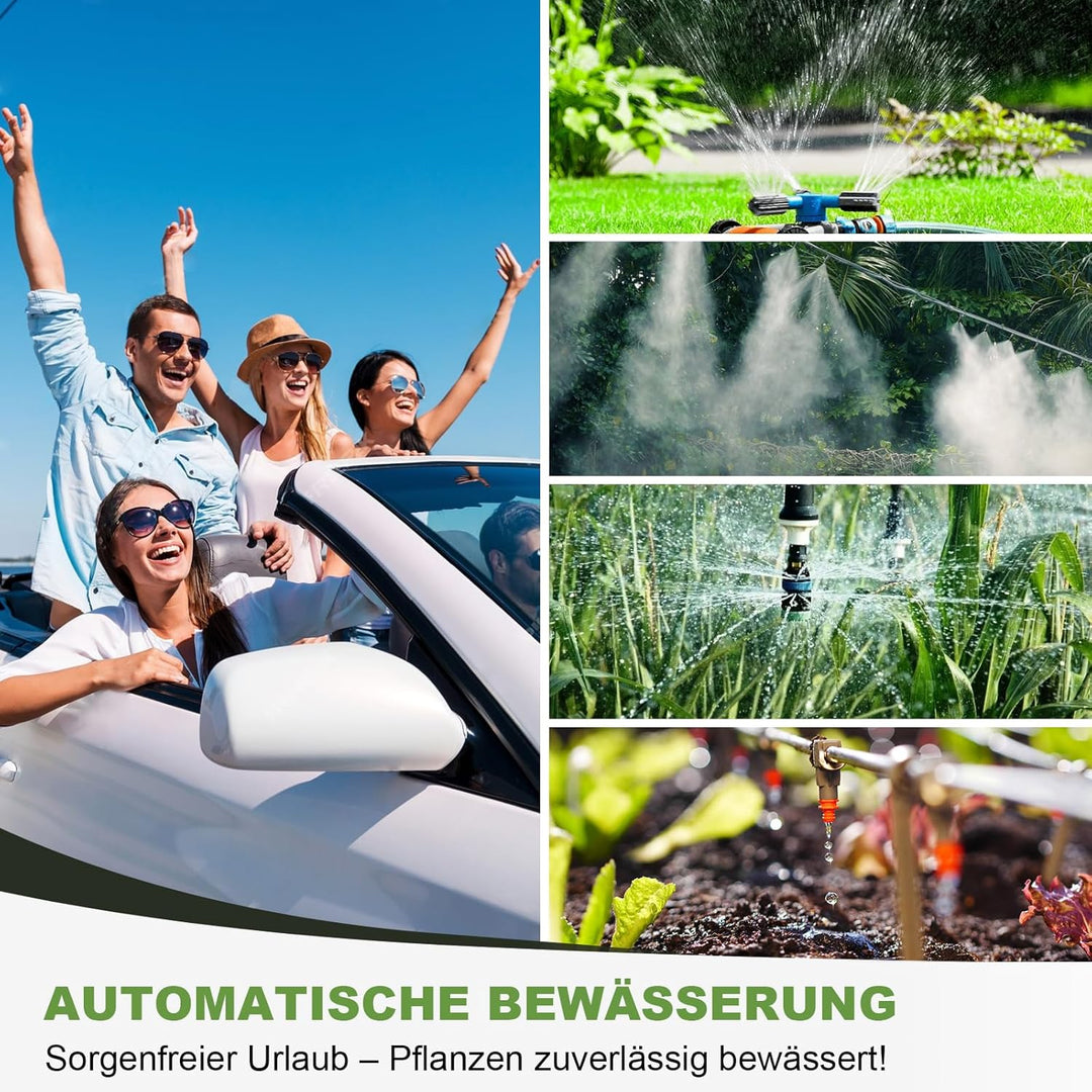 Bewässerungscomputer 2 Ausgänge, Grosses LCD-Display Bewässerungsuhr, Automatische Bewässerung Zeits
