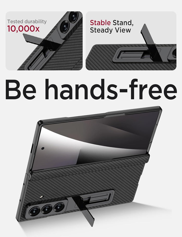 Miimall Lederhülle Kompatibel mit Samsung Galaxy Z Fold 7 Hülle mit Displayschutz+Scharnierschutz, S