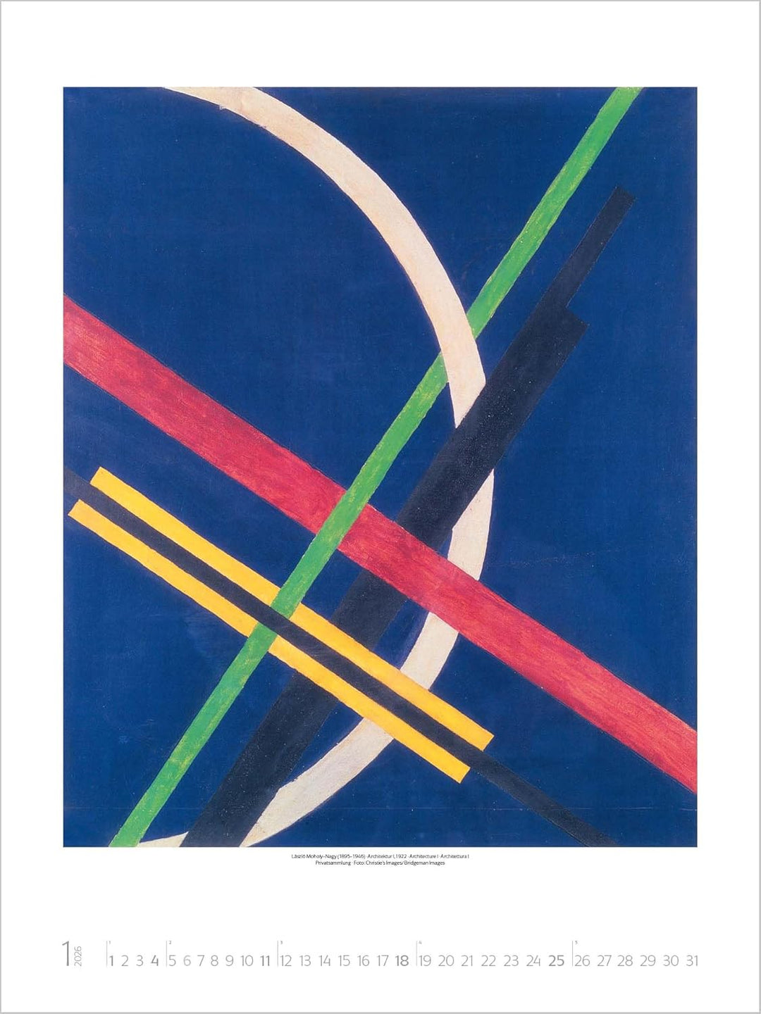 Bauhaus 2026: Grosser Kunstkalender. Hochwertiger Wandkalender mit Meisterwerken des Bauhaus Stils.