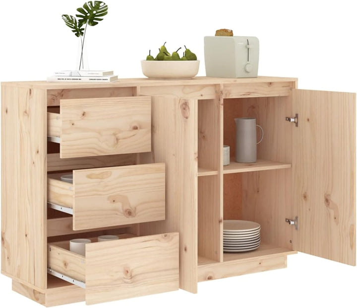 Gecheer Sideboard mit 2 Türen und 3 Schubladen Beistellschrank Flurschrank Kommode Standschrank Mehr