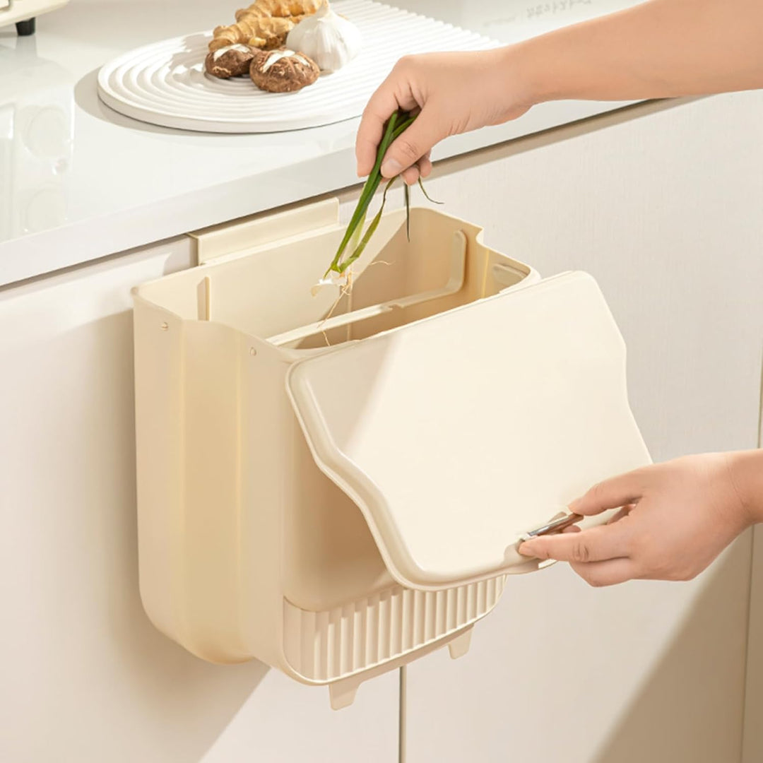 Mülleimer Hängend für Küche, Faltbare Mülleimer mit Deckel 8.5L, Komposteimer für Küche, Camping, Wo