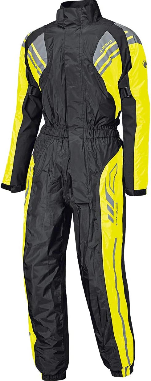 Held Regenkombi Motorrad Regenbekleidung Regenanzug Flood Regenkombi schwarz/neon-gelb XL, Unisex, M