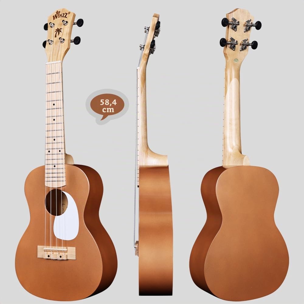 Winzz Ukulele Erwachsene Anfänger Set, Konzert Ukulele 23 Zoll, Ukulele Kinder Einsteiger Kit mit 9
