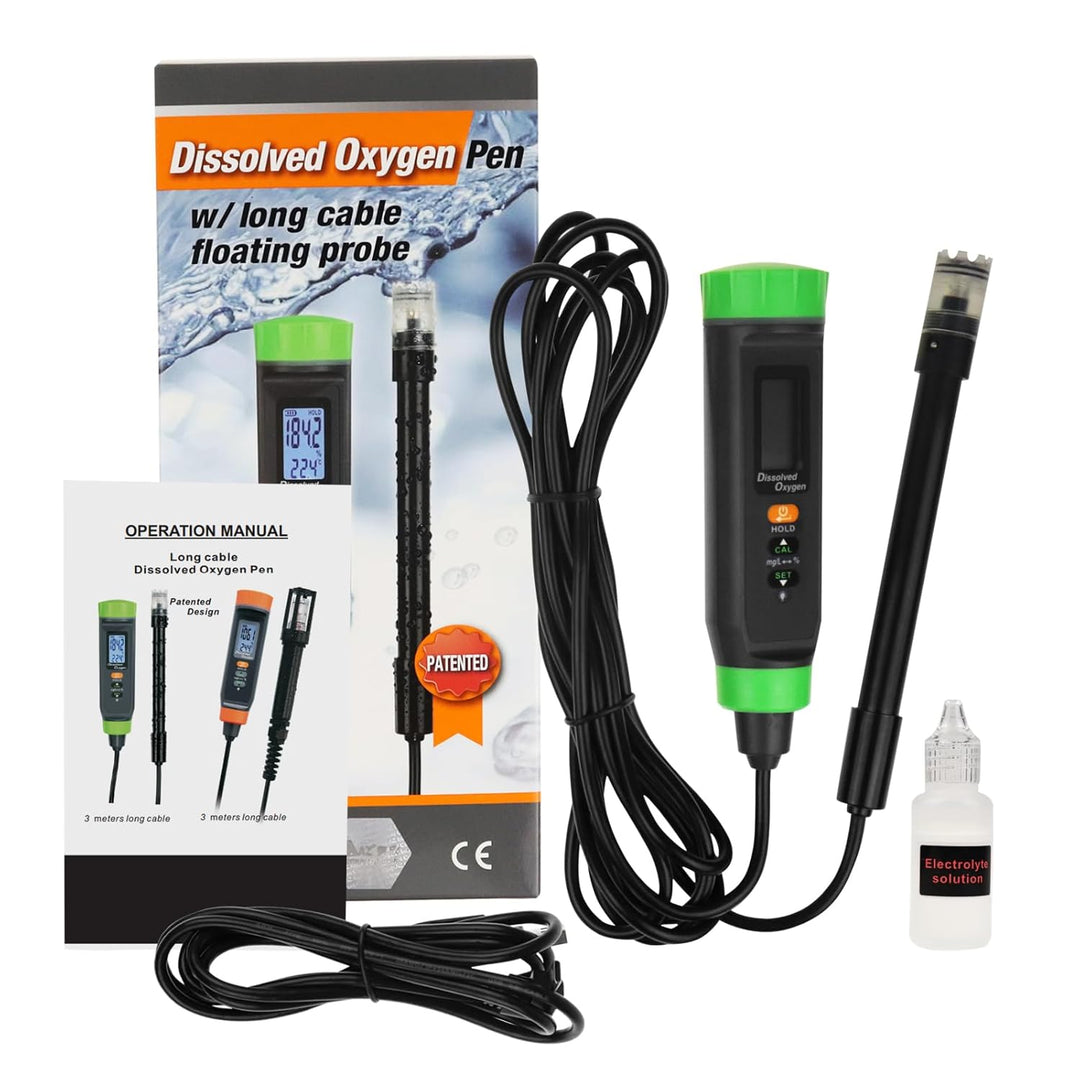 Digital Aufgelöst Sauerstoff Stifttyp Lang Kabel DO Meter ATC Wasser Qualität Prüfer mit Selbst Schw