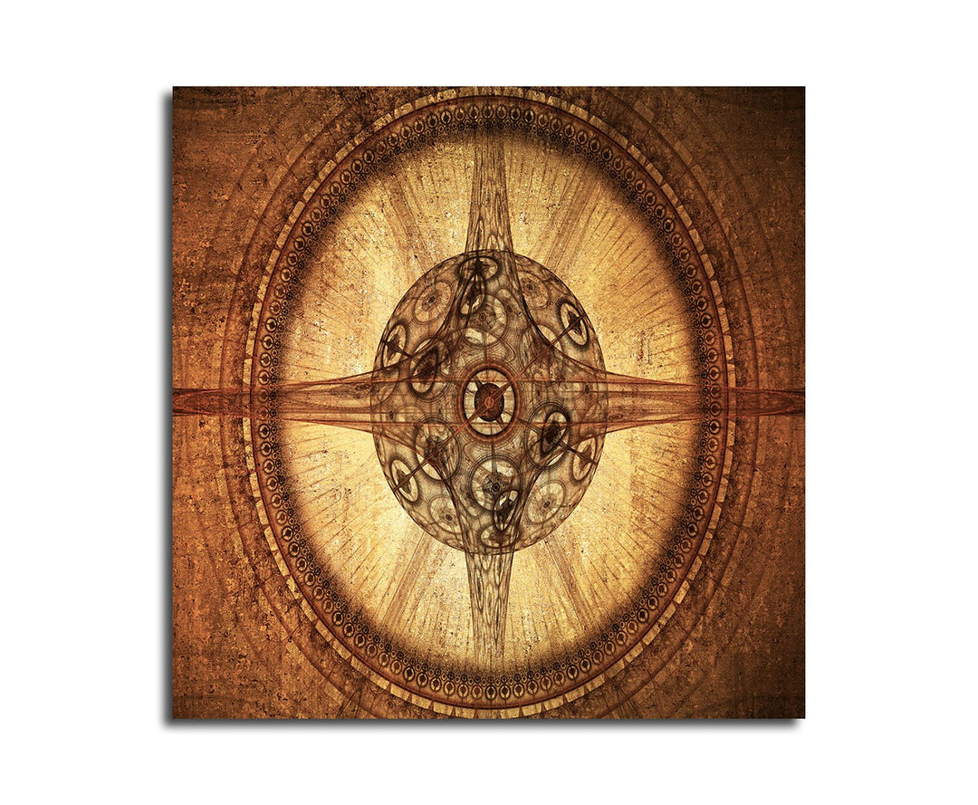 Paul Sinus Art Bild auf Leinwand Abstrakt357_60x60cm braun abstrakte Elemente Kreise Kugeln Abstrakt