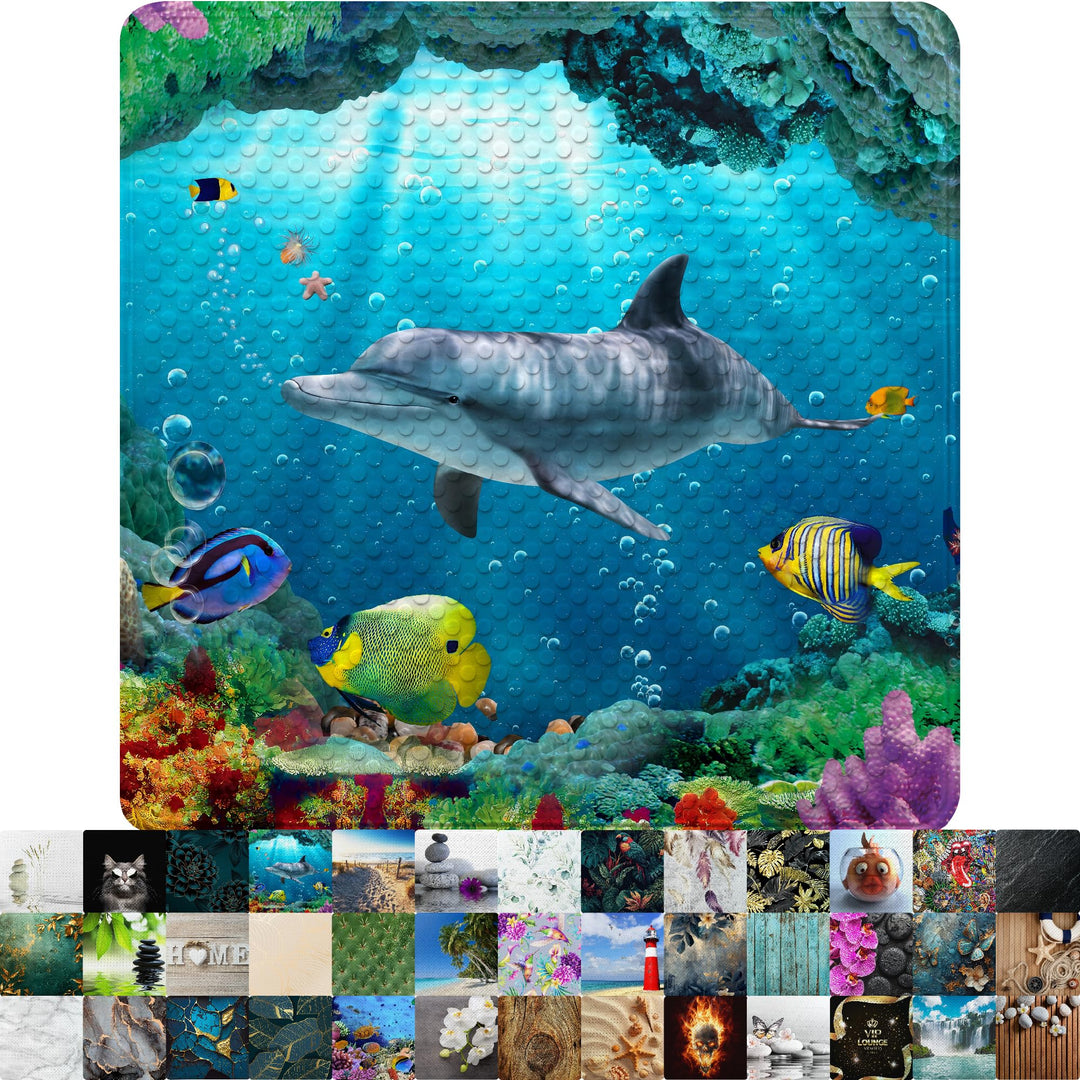 Sanilo Badematte 53 x 53 cm, rutschfeste Duschmatte für Dusche und Badewanne, Antirutschmatte maschi