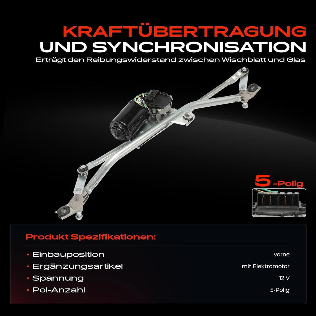 Frankberg Scheibenwischeraufnahme Wischergestänge mit Motor Vorne für A4 8D2 B5 A4 Avant 8D5 B5 P-a-