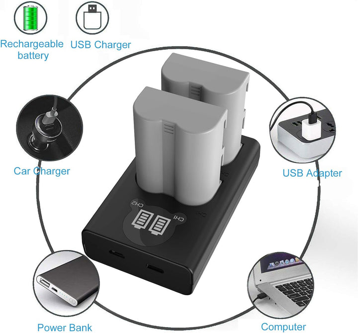 HOSAN en-EL3 EN-EL3E Ersatz-Akku, 1650 mAh, kompatibel mit Nikon EN-EL3E Nikon D50 D70 D70s D80 D90