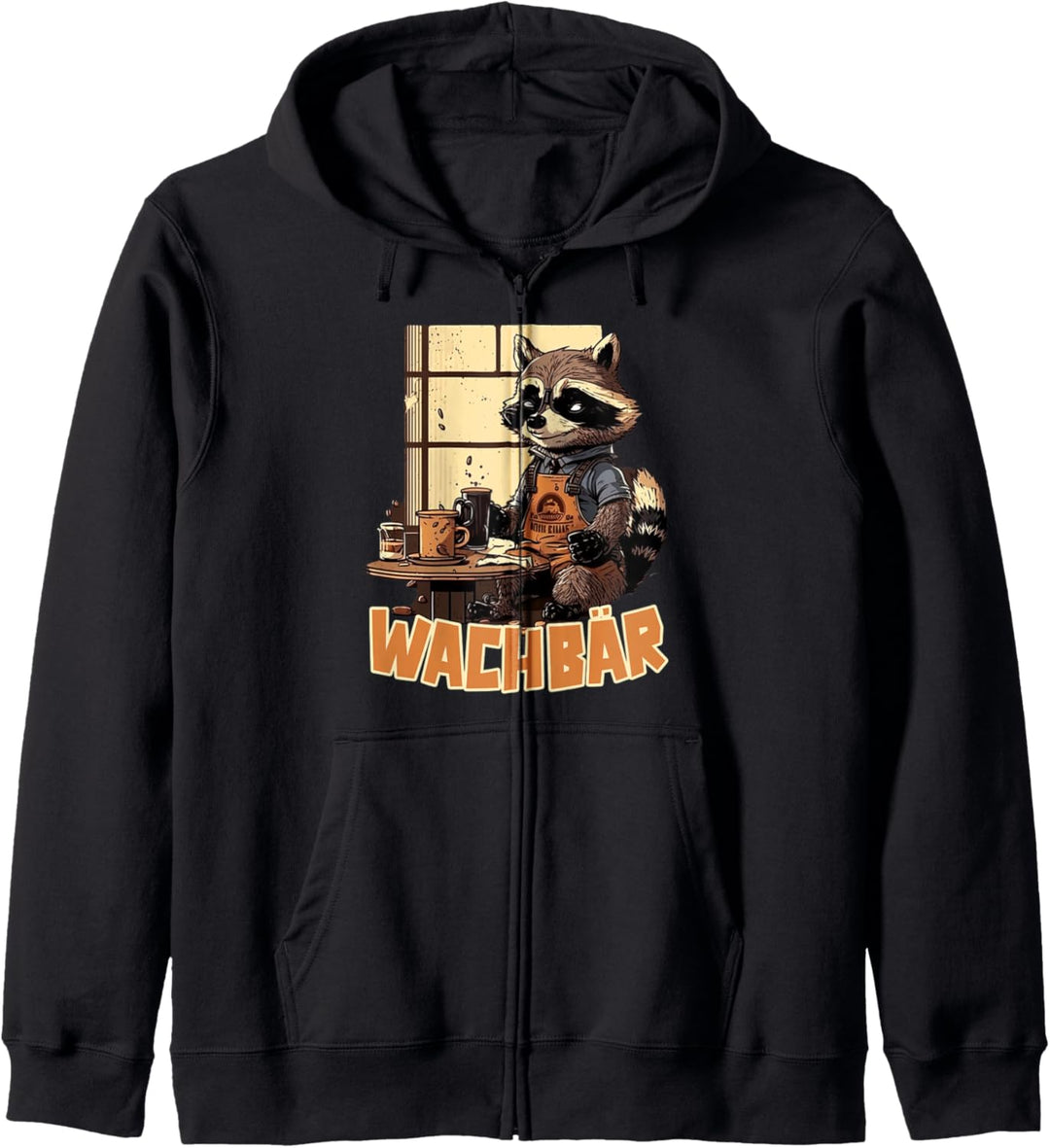 Wachbär Waschbär Tier Köstüm Bild Mode Rave Techno Tekkno Kapuzenjacke