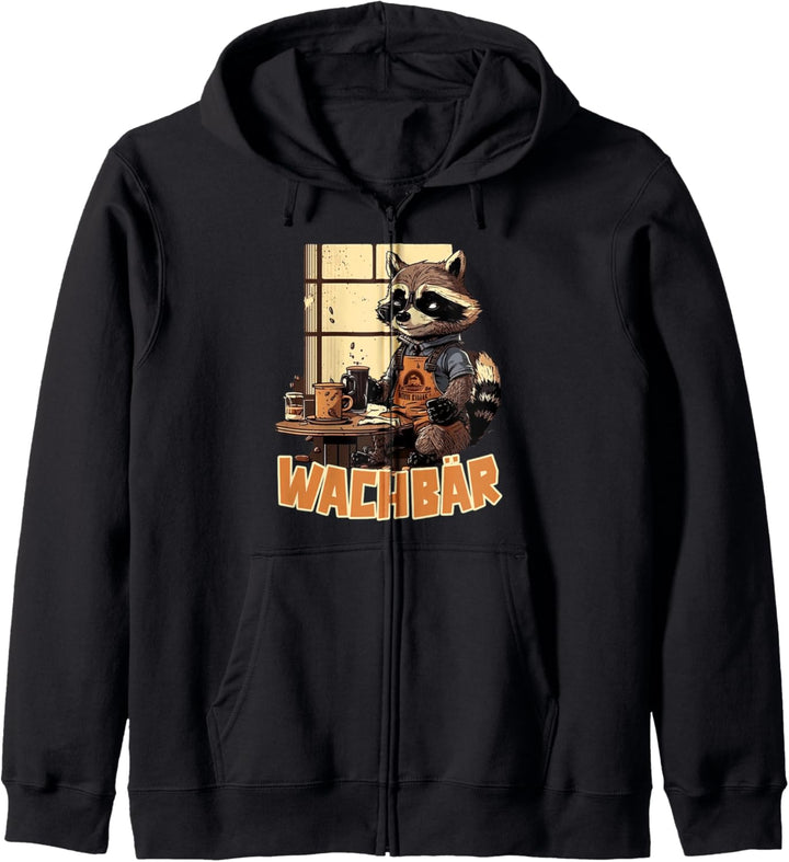 Wachbär Waschbär Tier Köstüm Bild Mode Rave Techno Tekkno Kapuzenjacke