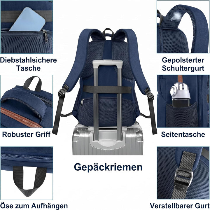 MATEIN Laptop Rucksack mit Kühlfach 17 Zoll, Arbeitrucksack Herren Damen Wasserdicht, Schulrucksack
