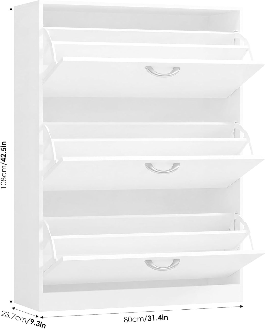 FirFurd Schuhschrank weiss mit Schuhkipper für 12-24 Parre, Schuhregal platzsparend für Schuhaufbewa