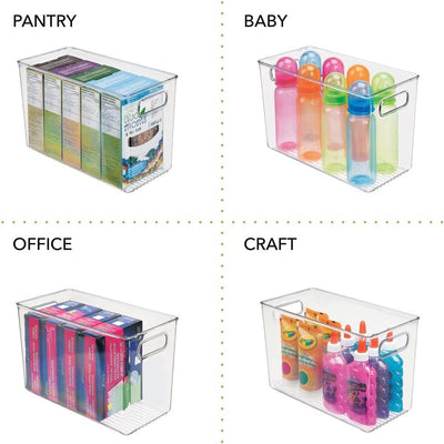 mDesign 4er-Set Badezimmer Organizer – Aufbewahrungsbox mit Griffen für Shampoo, Handtücher und ande