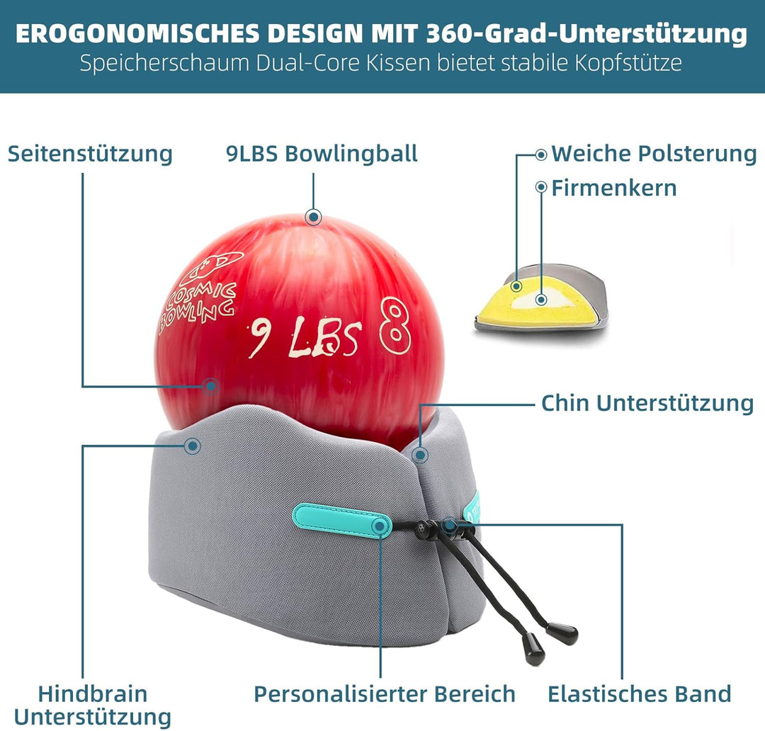 Nackenkissen Flugzeug Reisekissen Memory Foam Erwachsene Nackenhörnchen Reise Verstellbares Auto-Kop