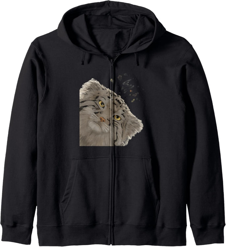 Neugierige Pallas Katze Manul Kapuzenjacke