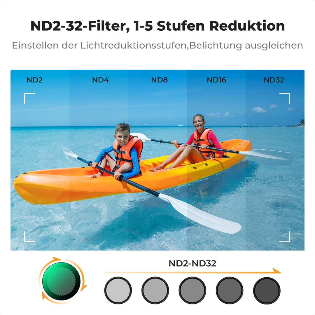 K&amp;F CONCEPT Push in Fit Black Promist 1/4 &amp; ND &amp; CPL Filter Set Kompatibel mit DJI Osmo Action 5 Pro