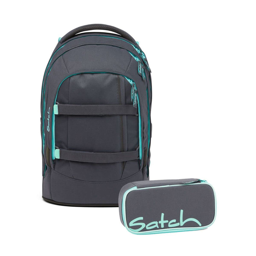 satch Pack Schulrucksack Set 2tlg. mit Schlamperbox Mint Phantom, Mint Phantom