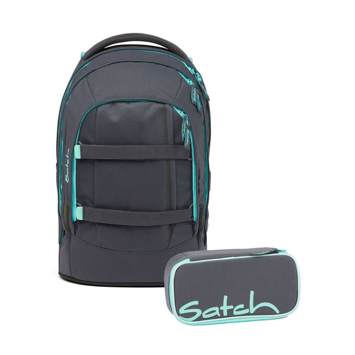 satch Pack Schulrucksack Set 2tlg. inkl. Schlamperbox Mint Phantom, Mint Phantom