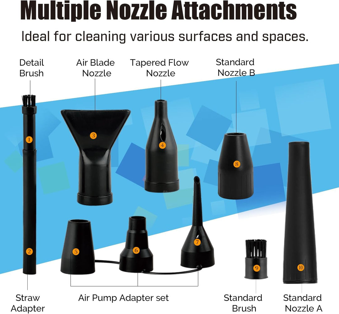 XPOWER Electric Air Duster for Dusting Drying Inflating Blowing Car Detailing Computer Leaf Blowing