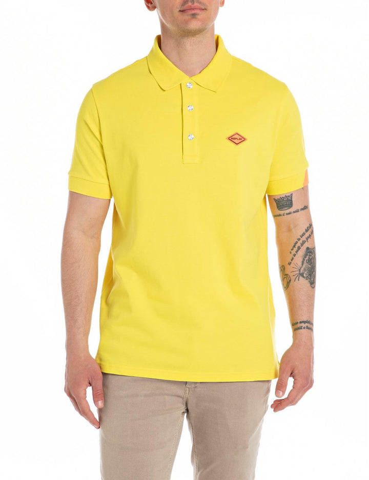 Replay Herren Poloshirt Kurzarm Regular-Fit mit Stretch S Sun Yellow 447, S Sun Yellow 447