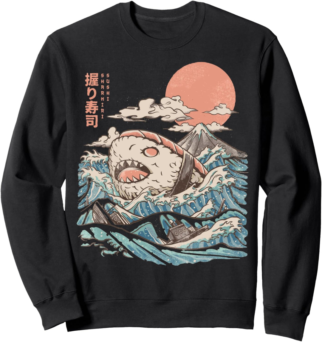 Funny Vintage Japanese Sharhiri Sushi Grunge Asian Gift Sweatshirt