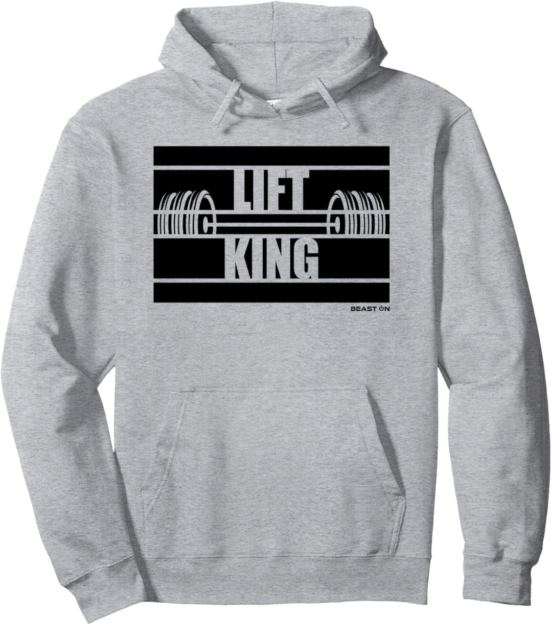 Lift King Beast On Gym Motivation Sprüche Fitness weisses Pullover Hoodie