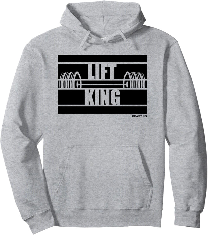 Lift King Beast On Gym Motivation Sprüche Fitness weisses Pullover Hoodie