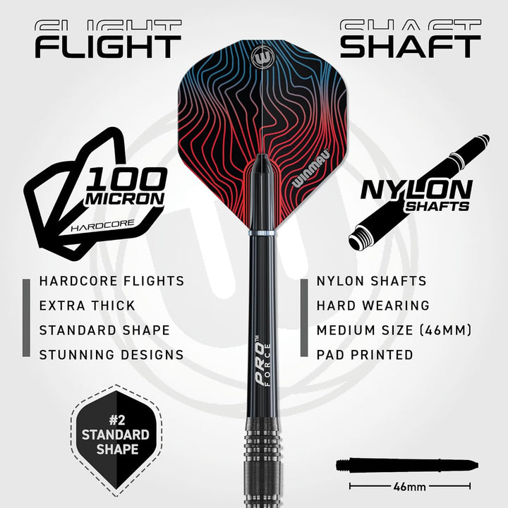 WINMAU Solaris Pro Spezial Dartset mit Stahlspitze 23.0 Gramm, 23.0 Gramm