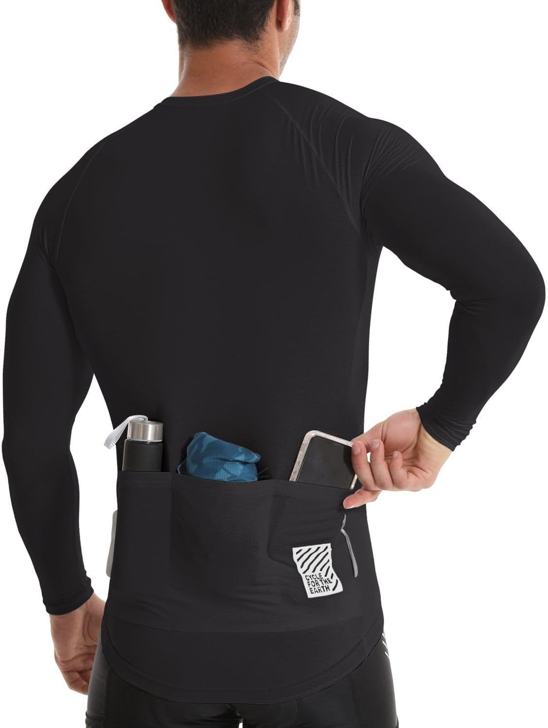 Wulibike Radtrikot für Herren, langärmlig, Rennradtrikot, atmungsaktiv und schnelltrocknend, mit Rei