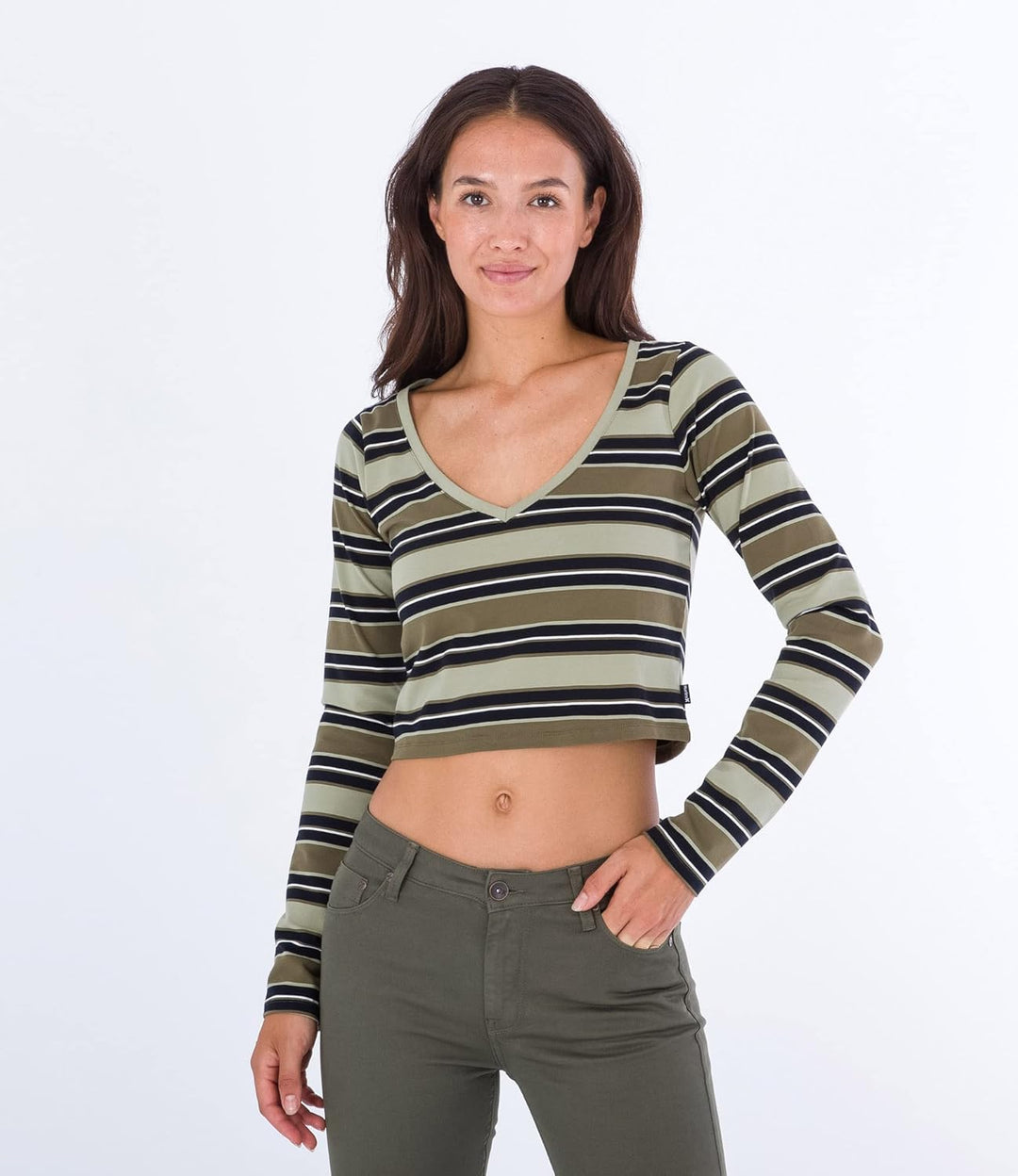 Hurley Damen Sophie Fitte Tee T-Shirt XS Verschiedene Streifen, XS Verschiedene Streifen