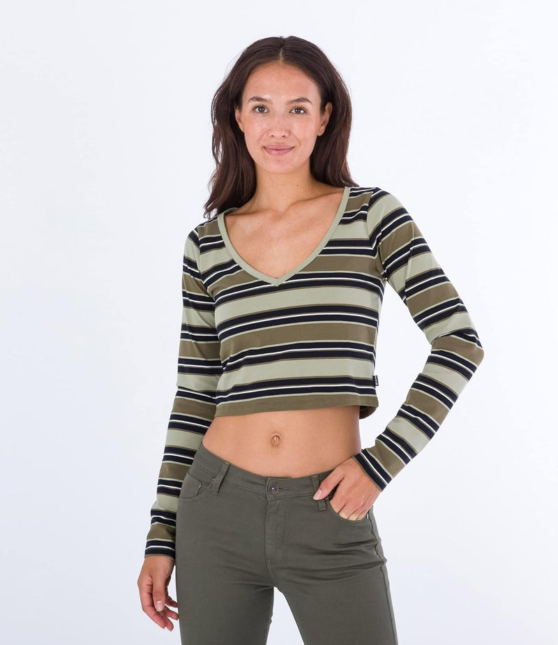 Hurley Damen Sophie Fitte Tee T-Shirt L Verschiedene Streifen, L Verschiedene Streifen