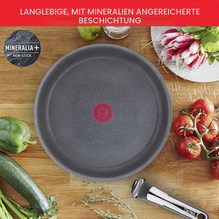 Tefal Ingenio Natural On Kochgeschirr, 4-teilig, stapelbar, Antihaftbeschichtung, Induktion, L766925